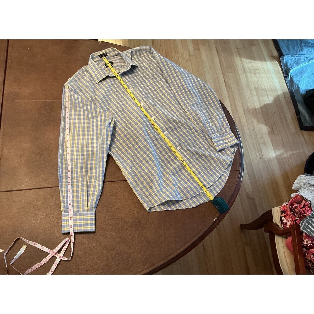Neiman Marcus Shirt Mens 15 x 32/33 Trim Fit Long Sleeve Button Up 80's 2Ply - Picture 6 of 6